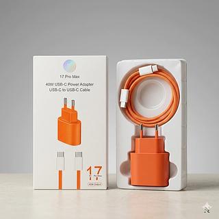 Carregador 17 Pro Max Na Cor Laranja