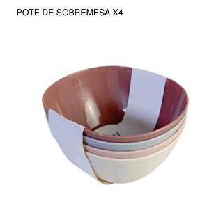 Kit Pote De Sobremesa 4 Peças