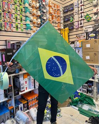 Bandeira Em Tecido Com Haste De Mão 60x90cm