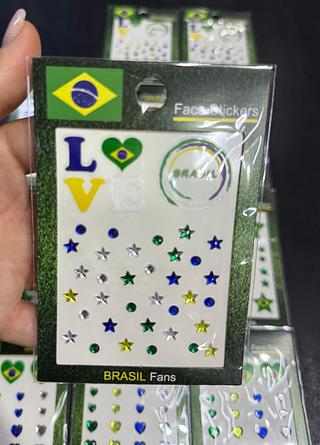 Adesivo Facial Sortido - Tema Brasil