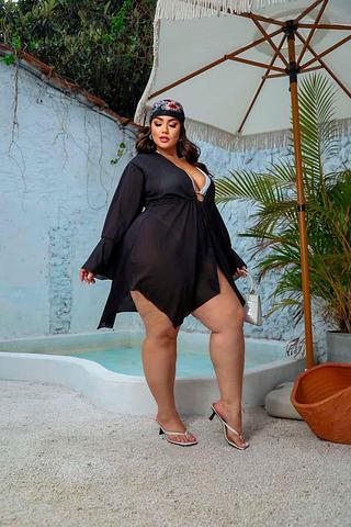 Saída De Praia Kimono Plus Size