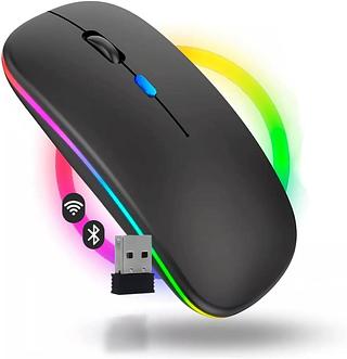 Mouse Bluetooth Sem Fio Tipo C RGB