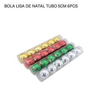 Bola Lisa De Natal 6 Peças 5CM