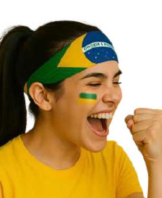 Bandana Em Tecido Com Elástico Bandeira Do Brasil