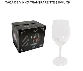 Taça De Vinho Transparente De Vidro 6 Peças 310ml